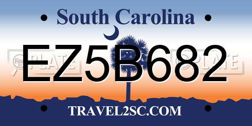 EZ5B682 South Carolina License Plate