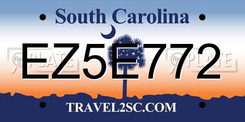 EZ5E772 South Carolina License Plate