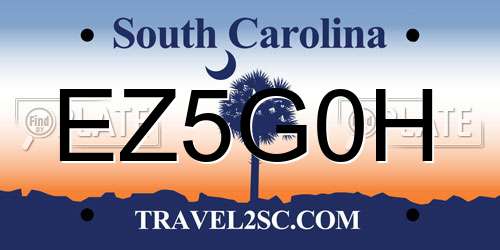 EZ5G0H South Carolina License Plate