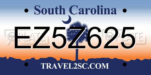 EZ5Z625 South Carolina License Plate