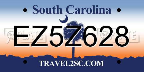 EZ5Z628 South Carolina License Plate