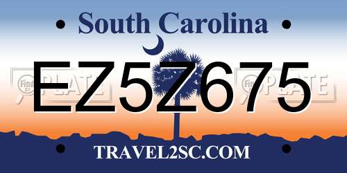 EZ5Z675 South Carolina License Plate