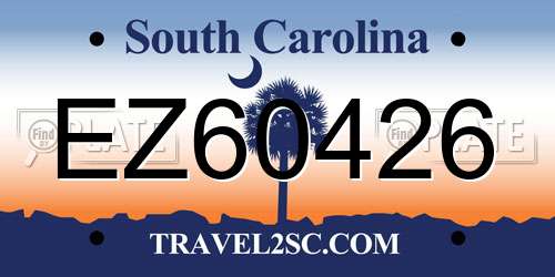 EZ60426 South Carolina License Plate