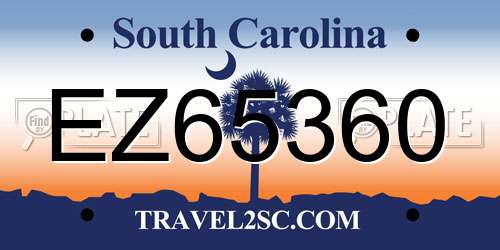 EZ65360 South Carolina License Plate