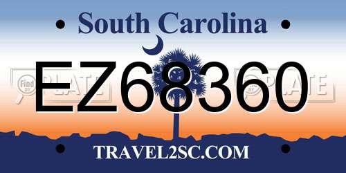 EZ68360 South Carolina License Plate