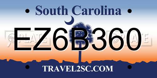 EZ6B360 South Carolina License Plate