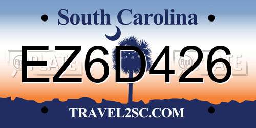 EZ6D426 South Carolina License Plate