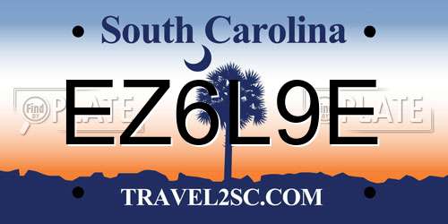 EZ6L9E South Carolina License Plate