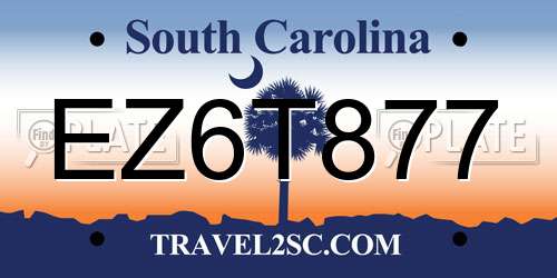 EZ6T877 South Carolina License Plate