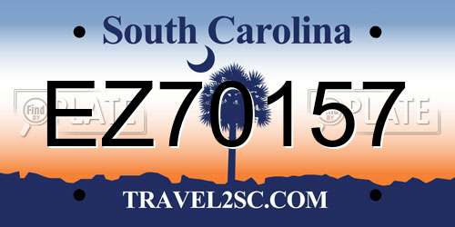 EZ70157 South Carolina License Plate