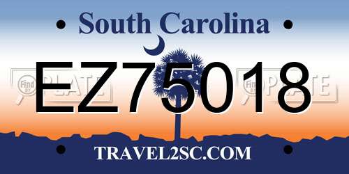 EZ75018 South Carolina License Plate