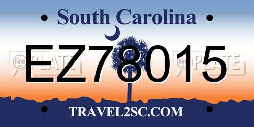 EZ78015 South Carolina License Plate