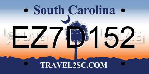 EZ7D152 South Carolina License Plate