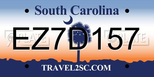 EZ7D157 South Carolina License Plate