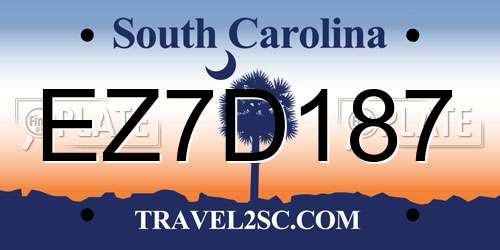 EZ7D187 South Carolina License Plate