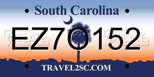 EZ7O152 South Carolina License Plate