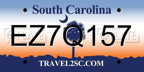 EZ7Q157 South Carolina License Plate