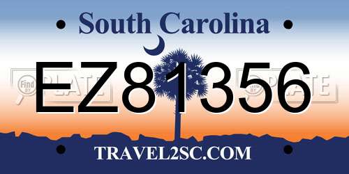 EZ81356 South Carolina License Plate