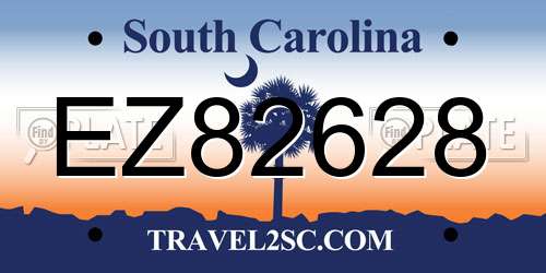 EZ82628 South Carolina License Plate