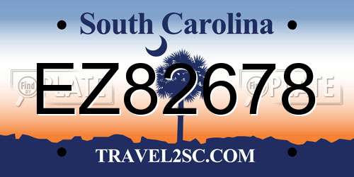 EZ82678 South Carolina License Plate