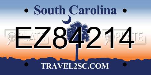 EZ84214 South Carolina License Plate