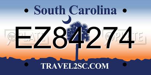 EZ84274 South Carolina License Plate