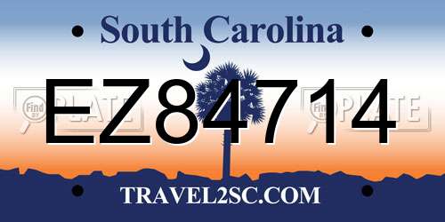 EZ84714 South Carolina License Plate