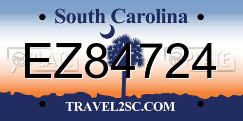 EZ84724 South Carolina License Plate