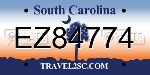 EZ84774 South Carolina License Plate