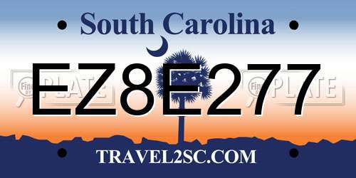 EZ8E277 South Carolina License Plate