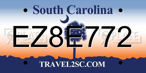 EZ8E772 South Carolina License Plate