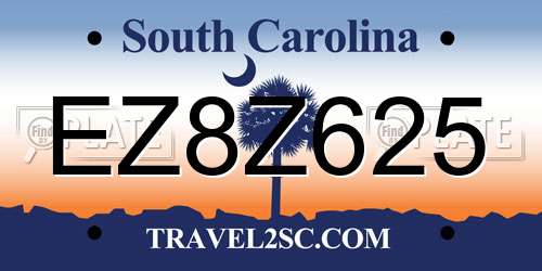 EZ8Z625 South Carolina License Plate