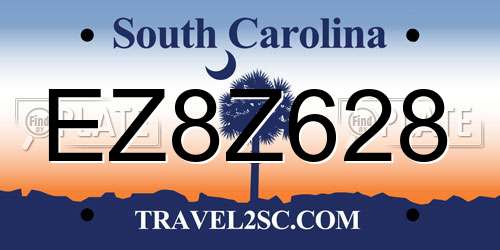 EZ8Z628 South Carolina License Plate