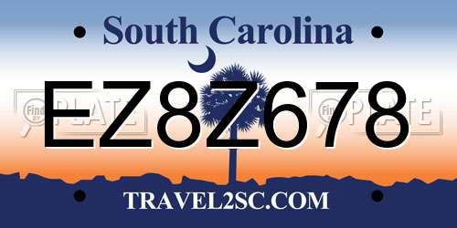 EZ8Z678 South Carolina License Plate