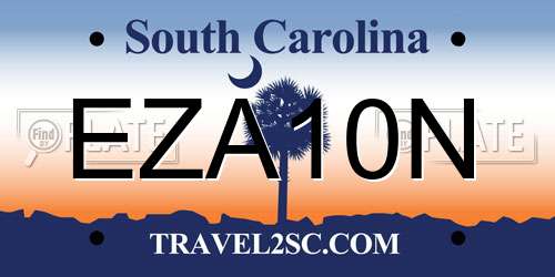 EZA10N South Carolina License Plate