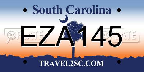 EZA145 South Carolina License Plate