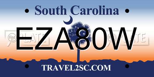 EZA80W South Carolina License Plate
