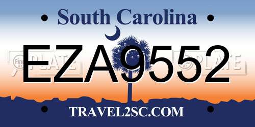 EZA9552 South Carolina License Plate