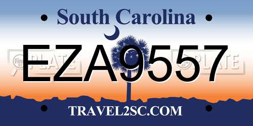 EZA9557 South Carolina License Plate