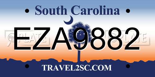 EZA9882 South Carolina License Plate