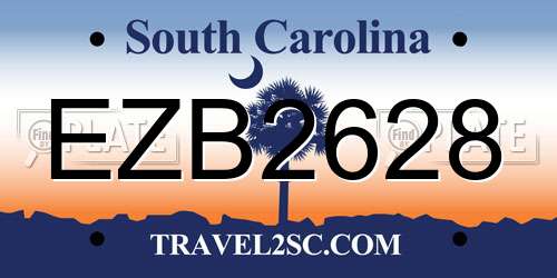 EZB2628 South Carolina License Plate