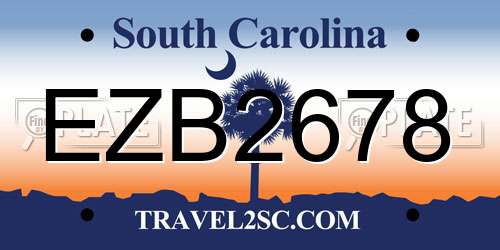 EZB2678 South Carolina License Plate