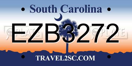 EZB3272 South Carolina License Plate