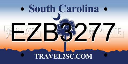 EZB3277 South Carolina License Plate