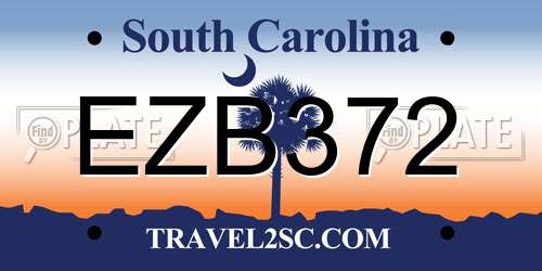 EZB372 South Carolina License Plate