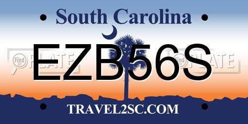 EZB56S South Carolina License Plate