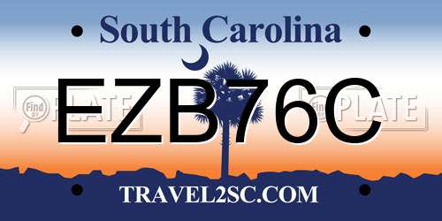 EZB76C South Carolina License Plate