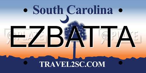 EZBATTA South Carolina License Plate