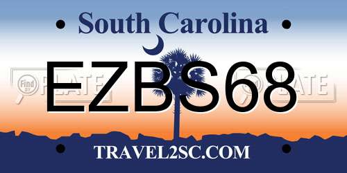 EZBS68 South Carolina License Plate