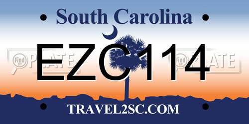 EZC114 South Carolina License Plate